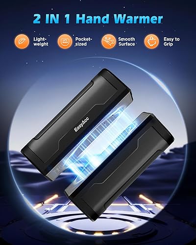 Miniatura 3 de EasyAcc Hand Warmers Rechargeable 2 Pack, 10000mAh Magnetic Hand Warmers, 18Hrs Long Heating, with Camping Hook, Pocket Size, Gifts for Christmas,