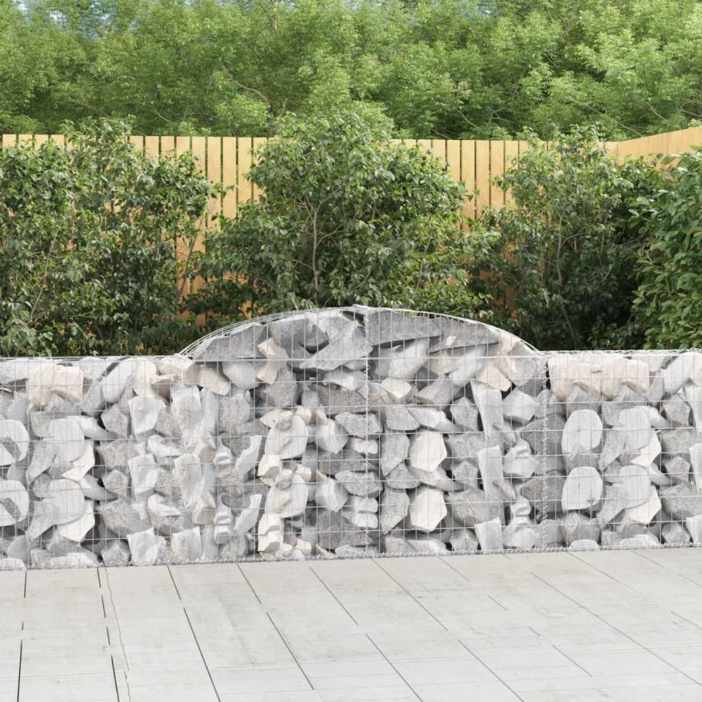 3 unidades de gaviones con arco alto, 300 x 30 x 80/100 cm, hierro galvanizado