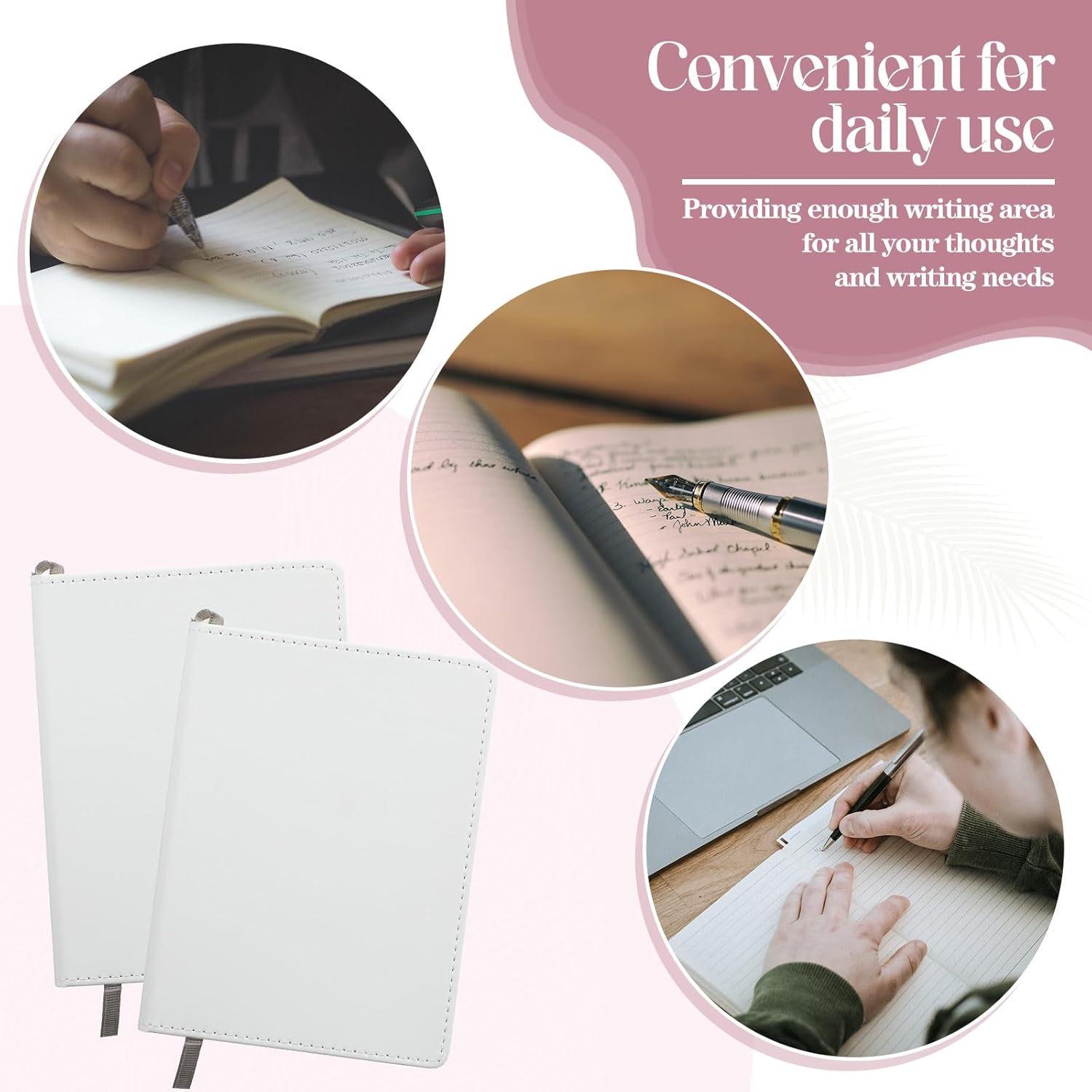 Zonon 4 Pcs Sublimation Notebooks Sublimation Journal Blank Notebooks A6 A5 A4 190 Pages Thick Faux Leather Journal for School Office Supplies(11.6 x 8.5 Inch, A4)