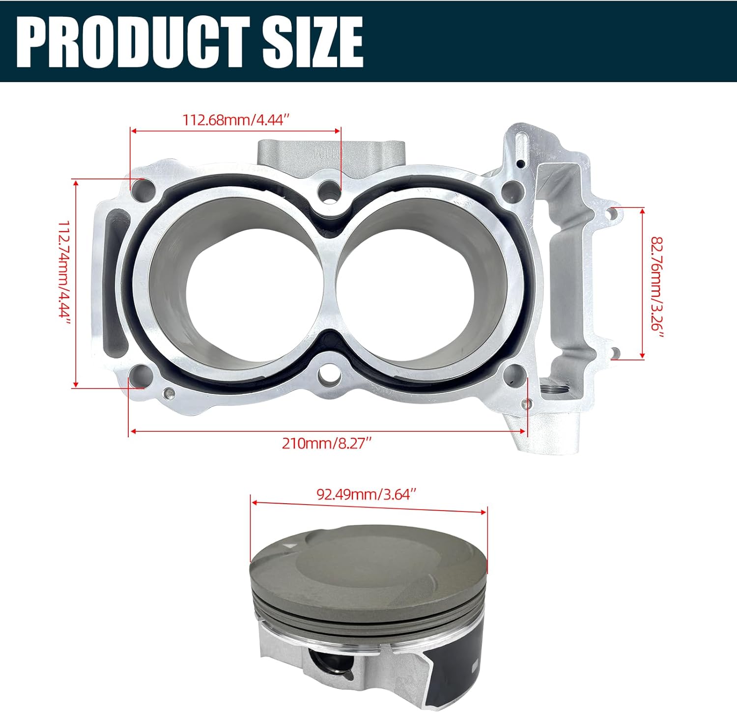 93mm Bore Cylinder Piston Ring Gasket Top End Rebuild Kit Compatible with Polaris RZR XP 4 1000 EPS Ranger Crew 900 ACE SP 900 EPS RZR Trail 900 EPS Ranger Crew XP 1000 General XP 4 1000 2013-2023