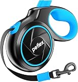 Amazon product image of 20.1 ft Retractable Dog Leash for Dogs 10–100 lbs - Heavy Duty Tape Leash with Strong Nylon Tape - 360° Swivel Control - One-Click Brake & Lock - Ergonomic Non-Slip Grip for Safe & Easy Daily Walks BL