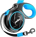 20.1 ft Retractable Dog Leash for Dogs 10–100 lbs - Heavy Duty Tape Leash with Strong Nylon Tape - 360° Swivel Control - One-Click Brake & Lock - Ergonomic Non-Slip Grip for Safe & Easy Daily Walks BL