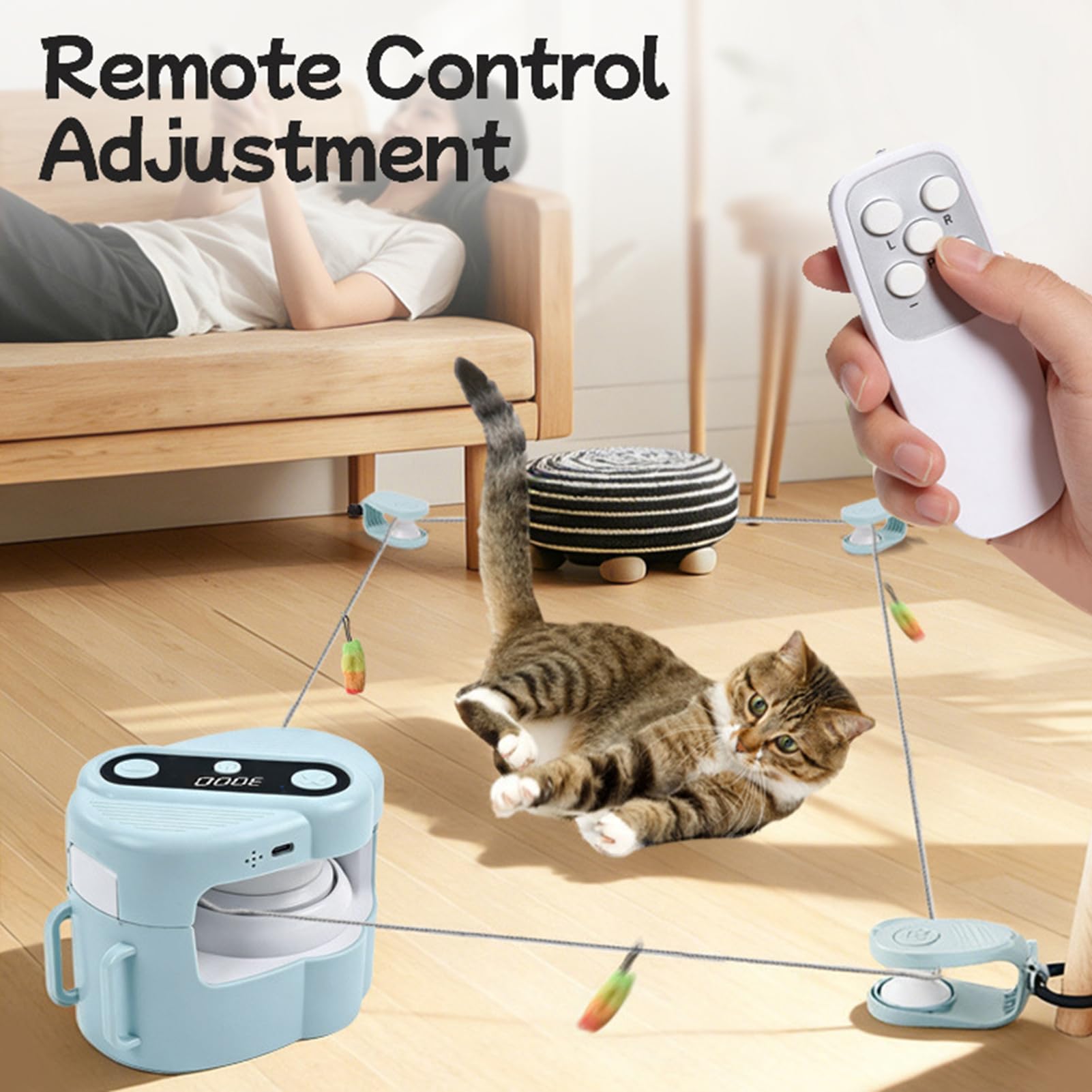 Automatisches Katzenspielzeug für Hauskatzen,Mehrere Geschwindigkeitsmodi Anti-Ermüdungs-Design