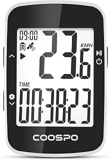 COOSPO BC26 Ciclocomputador Bicicleta GPS Bluetooth, Ciclismo Ordenador Inalámbrico con Alarma de Velocidad, Pantalla LCD de 2.3 Pulgadas IPX7 Impermeable para Bicicleta de Carretera MTB Bicicleta
