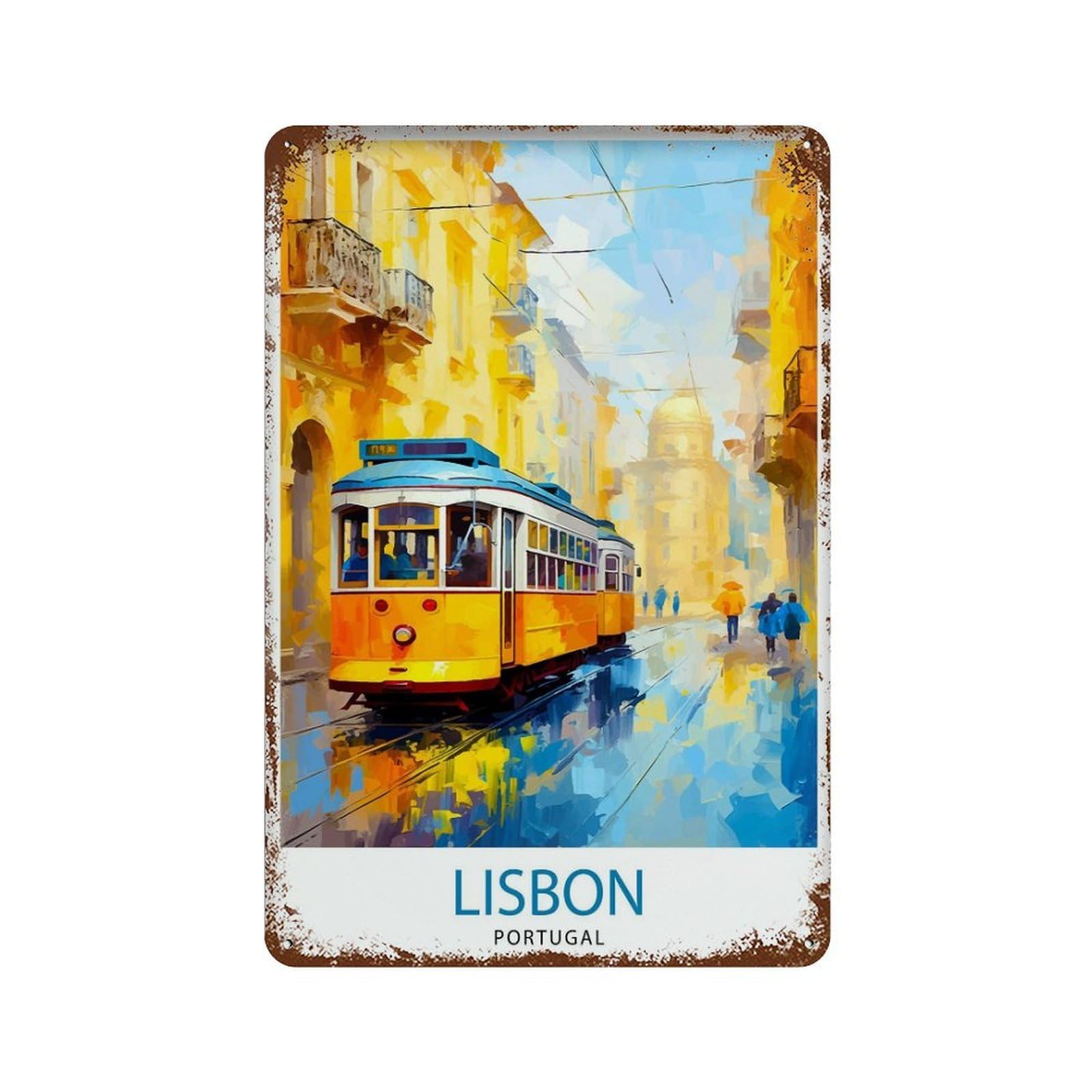 xiaoxiaoshen Lisbon Portugal Travel Wall Decor Art Metal Tin Poster Modern Home Decor Art Home Bar Shop Decorations Vintage Sign 30x20cm