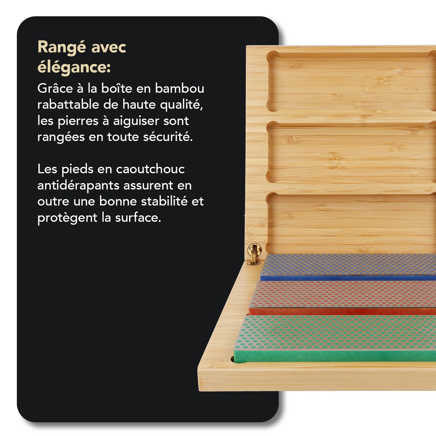 DMT Diamond Whetstone™ Pierre à aiguiser diamantée dans un coffret en bois, lot de 6", grossière, fine, extra-fine | Pierre à aiguiser de 15 cm pour couteaux et outils | W6EFC