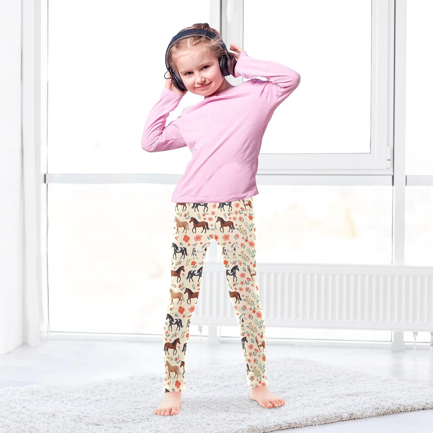 senya Girls Printed Leggings Yoga Pants Lollipop Pattern for Kids in 4t to 10 Years, 4T