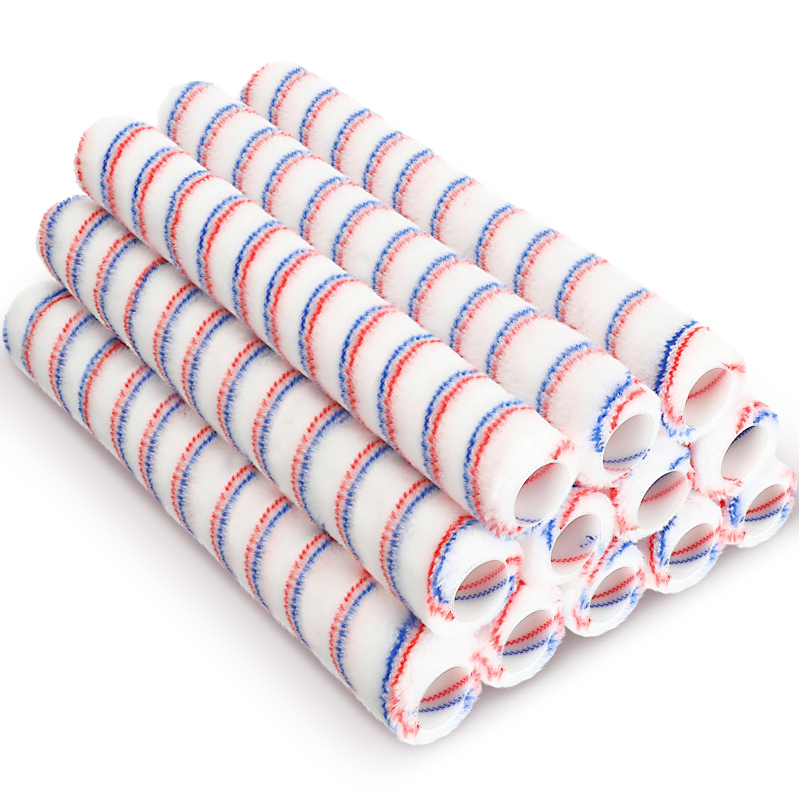 Photo 1 of 12 Pcs 18'' Paint Roller Covers Refill Microfiber Roller Covers Without End Cap Large Paint Roller Sleeves 18 Inch Paint Roller Kit