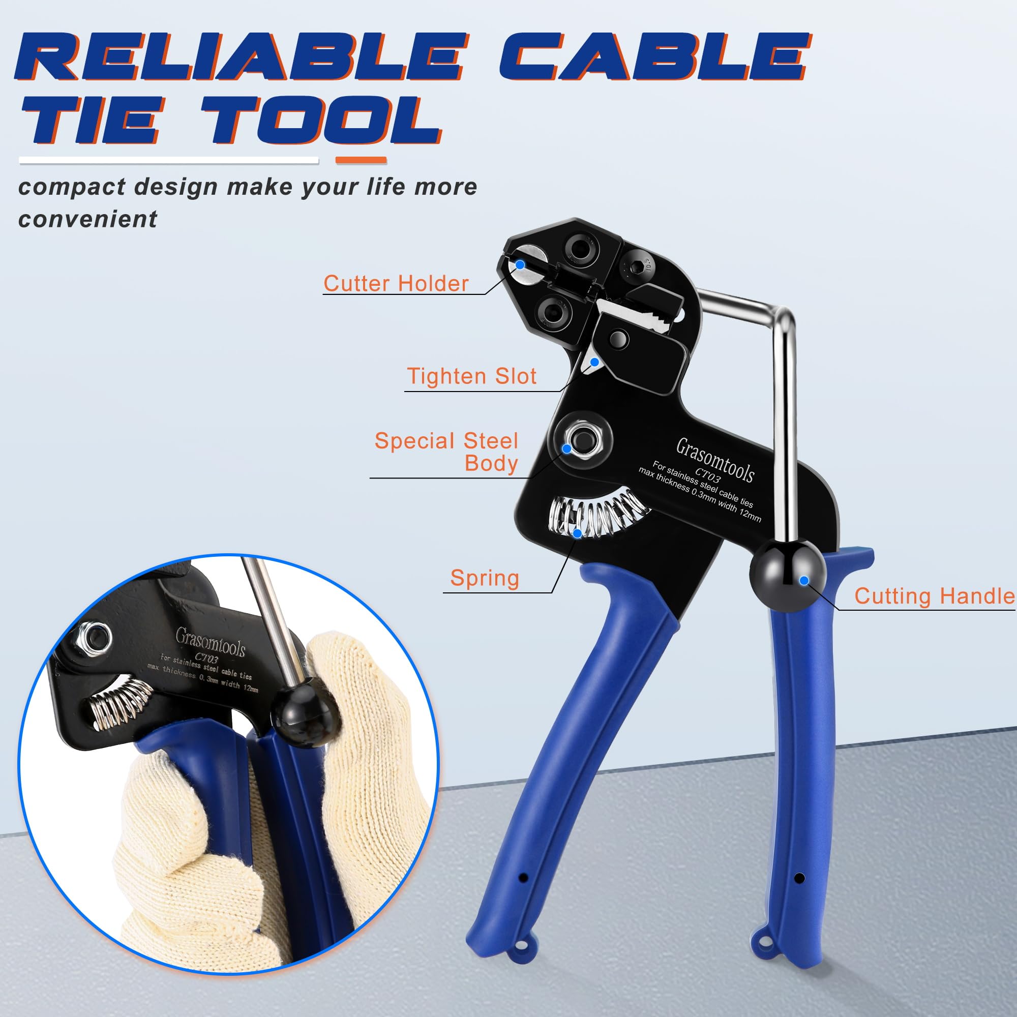 Kit Pistola Per Fascette Metalliche - Con 200 Fascette In Acciaio Inox 304 4.6x270 Mm