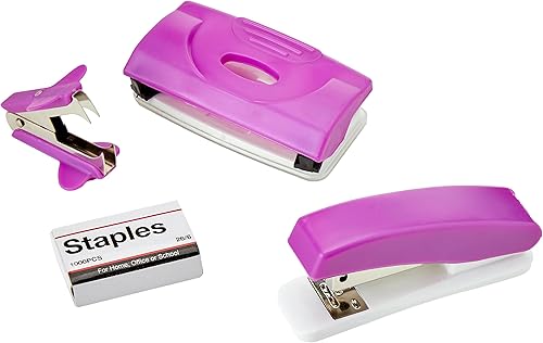 Miniatura 2 de Juego de grapadora y punzón - Morado