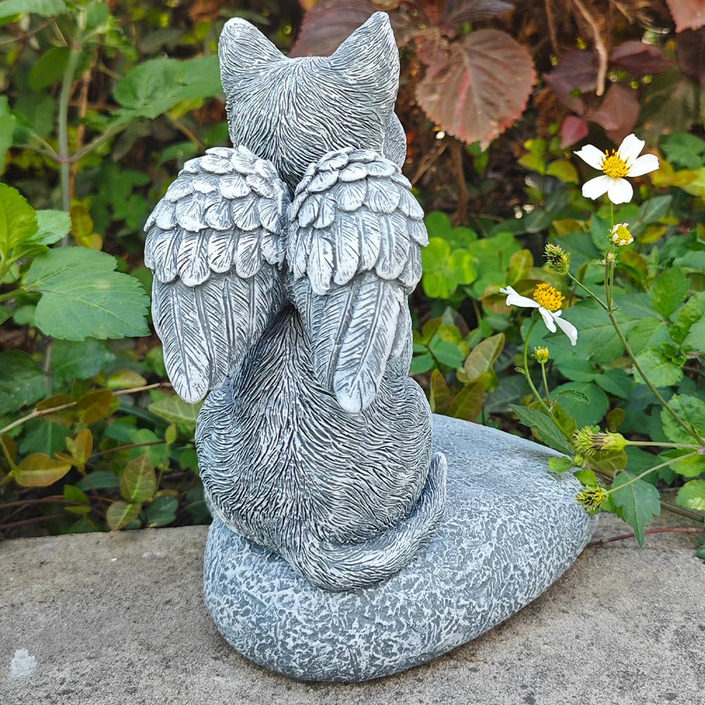 JHB Personalizzato Cat Memorial Garden Stones con portacandele, 3D Sleeping Cat lapide Tombstone Pet Grave Markers per Gatto Perdita di Gatto Simpatia Regali (Nota: Candela Non è Inclusa!!!)