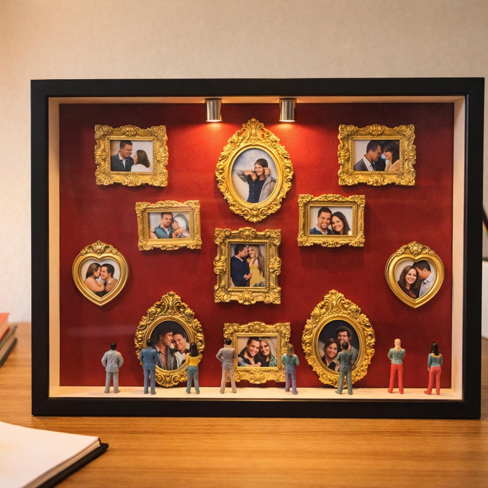 Cajas De Silueta De Museo, DIY Mini Museum Silhouette Box, Museo Box Silueta Con Luces Cajas De Exposición, Museum Of Us Marco Personalizado Para Parejas Regalo Para Aniversario De San Valentín