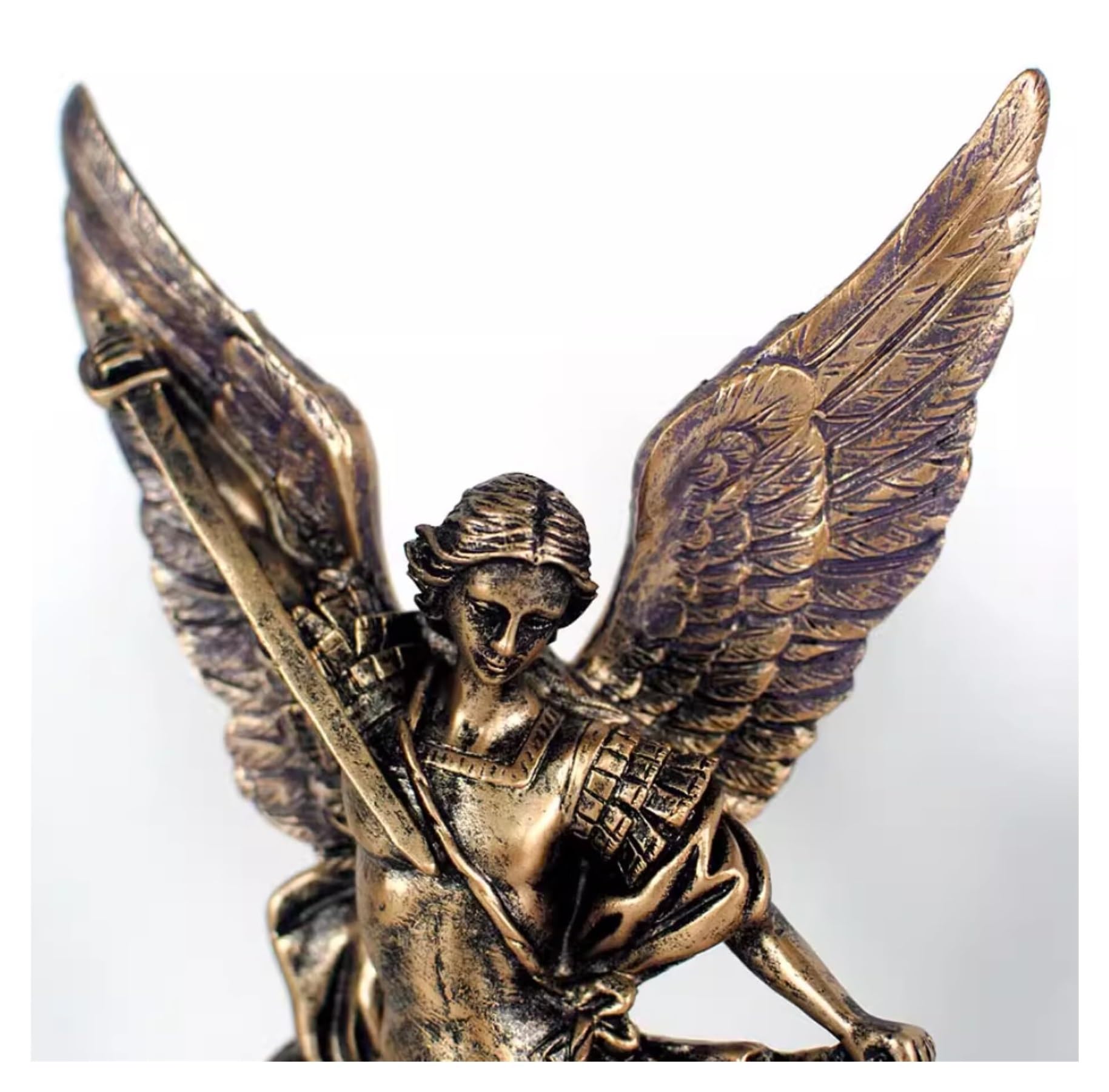 Regalos de inauguración Estatua de San Miguel Arcángel - Escultura Resina Figura Santo 12,4" Decoración única