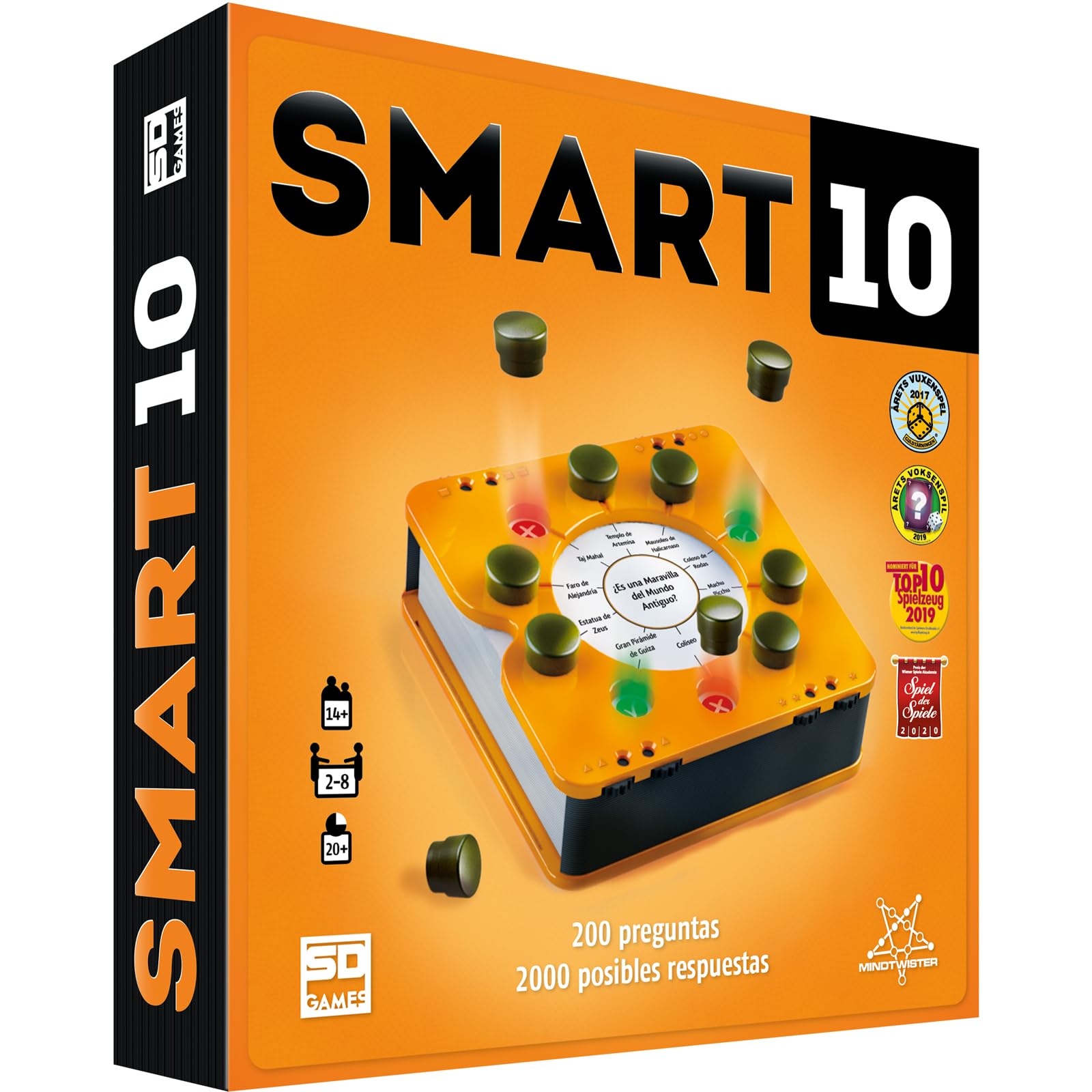 SD GAMES Smart 10 Board Game - Board Game (Spanish Edition), Blue and White