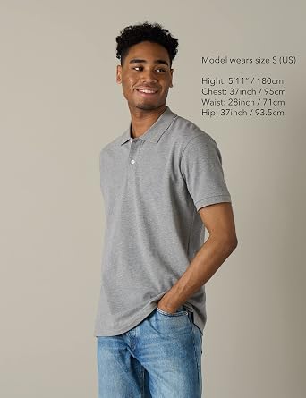 LAPASA Men's Polo Shirt Cotton Pique Classic & Active T-Shirt Short Sleeve Moisture Wicking Golf Tennis Lightweight M19/M131