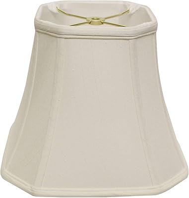 Martinshade Limited Cloth & Wire Slant Cut Corner Square Bell Softback Lampshade with Washer Fitter, White