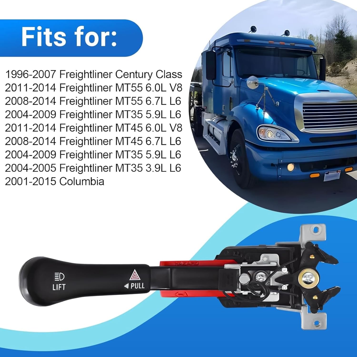 Heavy Duty Turn Signal Switch Fits for Freightliner Century Class Columbia MT35 MT45 MT55 Replaces 978-5211 A0644025000