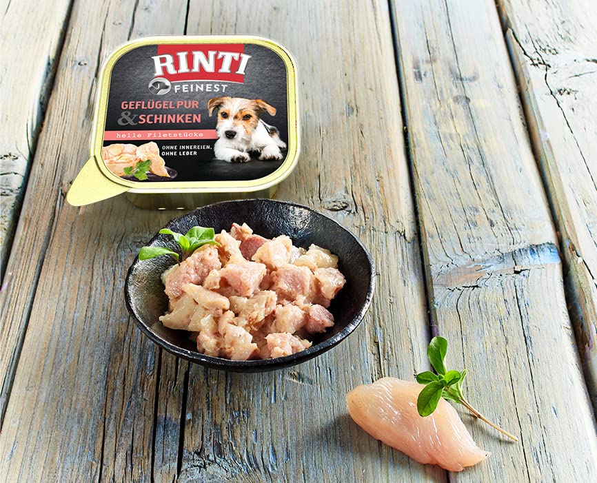 Rinti Feinest Schale Multipack Geflügel pur & Ente, Lamm, Lachs, Kalb 44 x 150 g