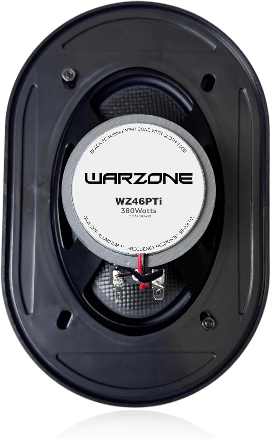 Warzone 2X WZ46PTi 4x6-Inch Super Coaxial Speaker Pair, 4 Ohm, 380W Max, 100W RMS, 90dB Sensitivity, Ferrite Woofer & PEI Dome Tweeter for Pro Car Audio