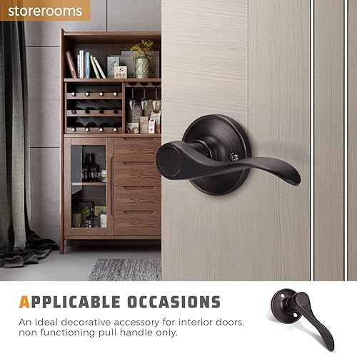 Miniatura 3 de 12061 - Manilla para puerta de entrada exterior, con cerradura de seguridad, acabado en bronce aceitado