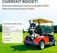 Vista 3 de Kit de conversión de batería de litio de 36 V, 200 A BMS, corriente máxima de 1,000 A, con monitor táctil y correa de retención, más de 4,000 ciclos