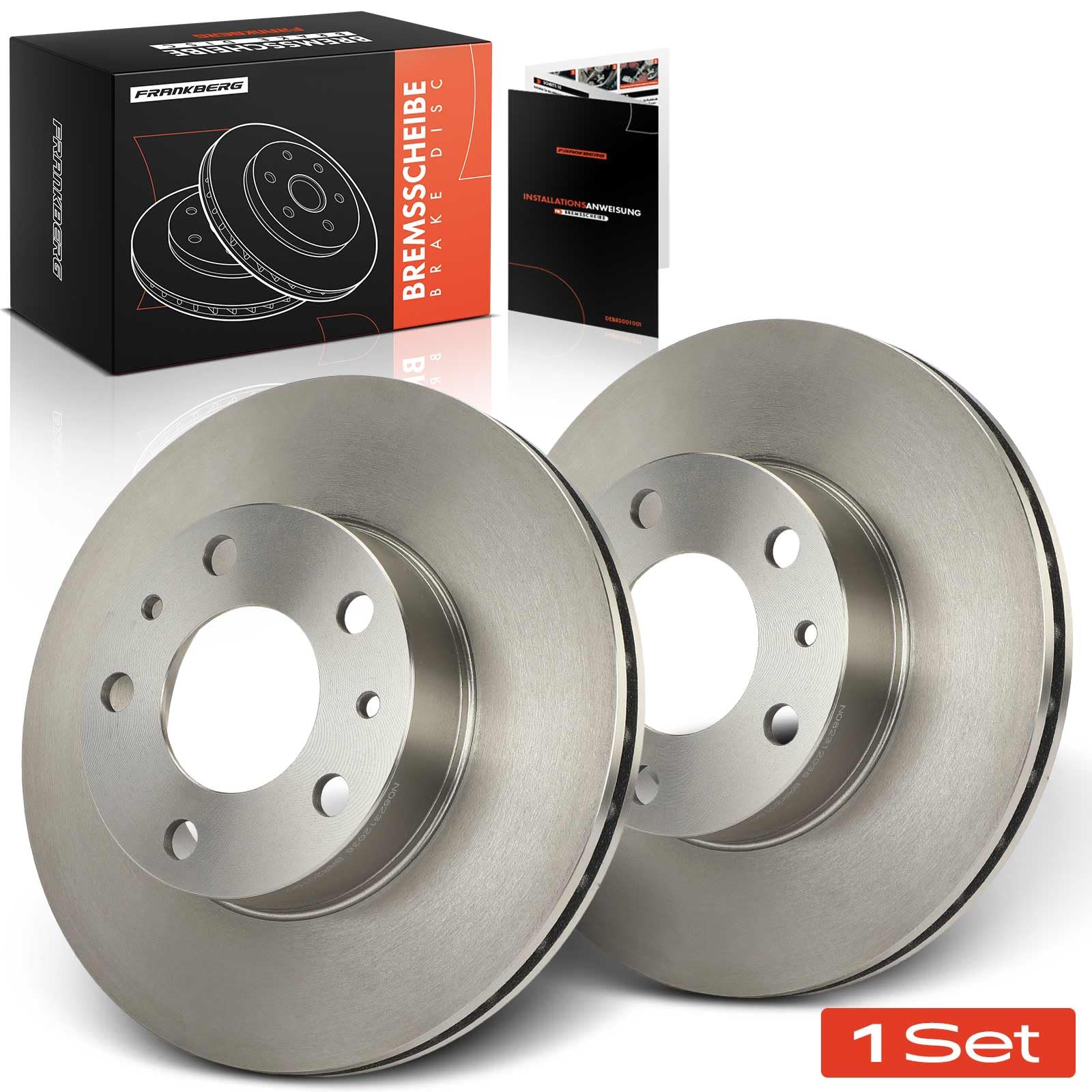 Frankberg Set di dischi freno incl. 2x Dischi Freno Anteriore Ventilato Diametro280mm Compatibile con Ducato Furgone 250 Ducato Bus 250 Boxer Bus Jumper Bus Replace# 424926,4246L2