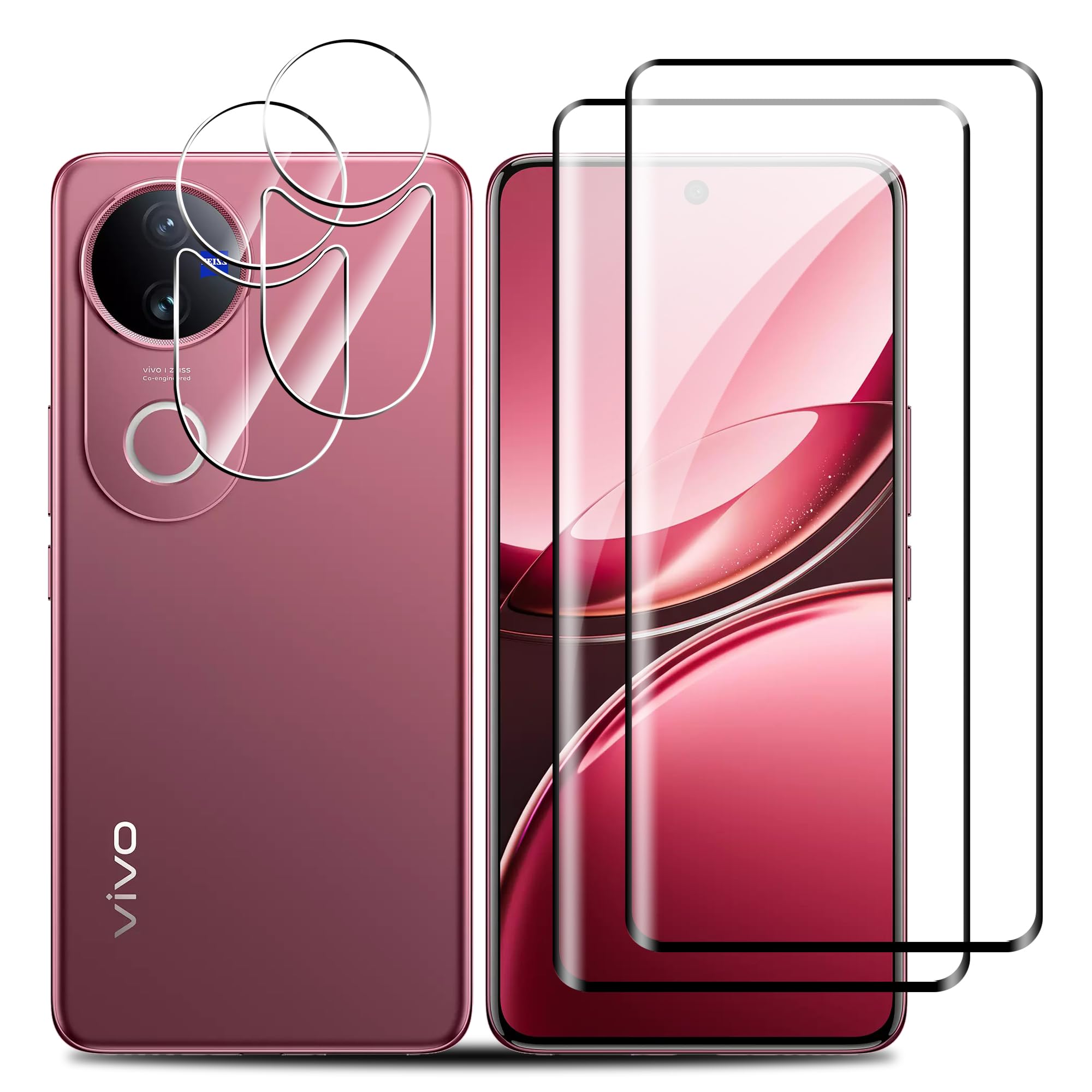 Aerku Pellicola Vetro Temperato per Vivo V50 Lite 4G/ 5G, [2+2 Pezzi] HD Vetro Protezione Schermo Protettiva, Vetrino Temperato 9H Anti Graffi Pellicola Fotocamera