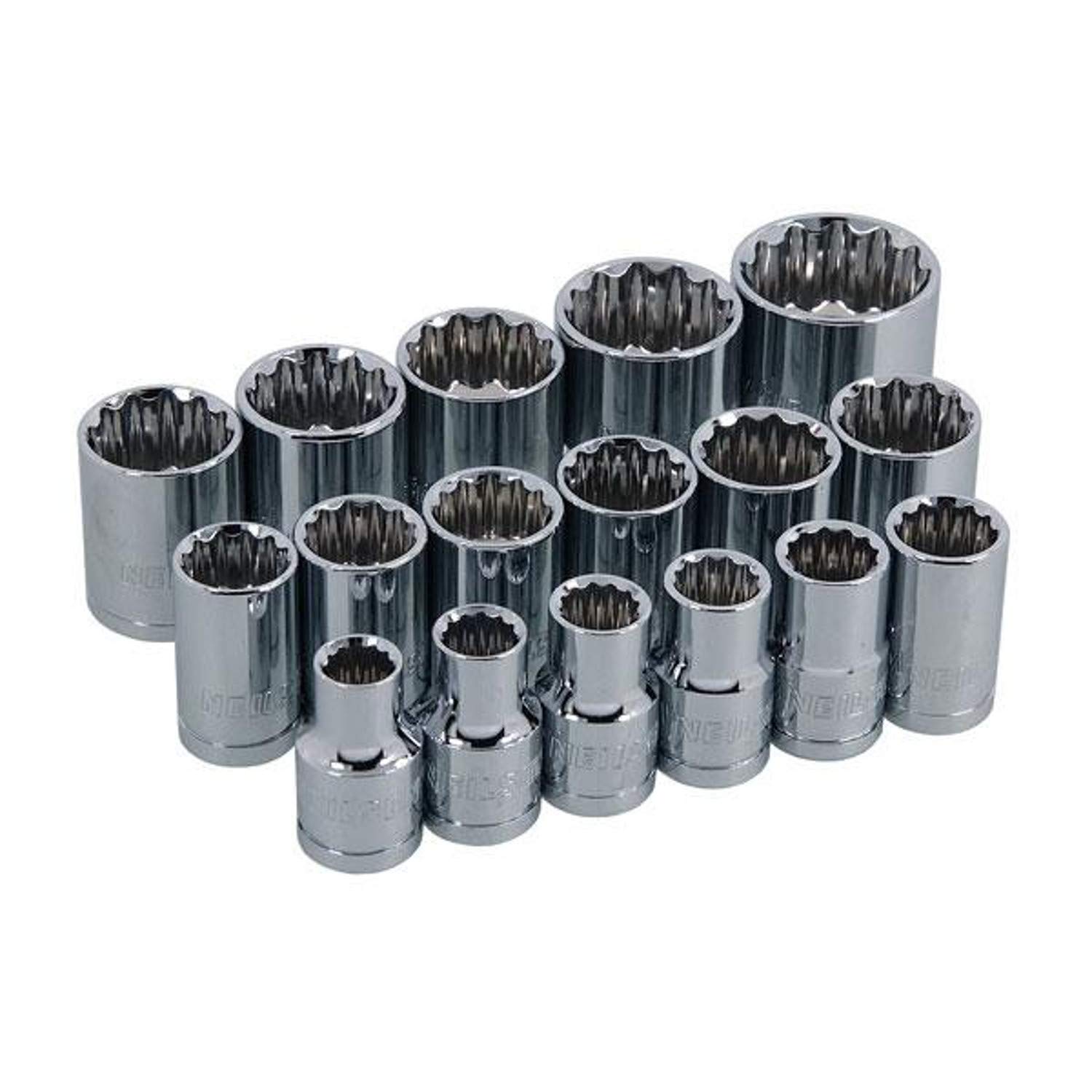 17PC 1/2IN.DRIVE Metric 10mm - 30mm Socket Set In Bmc