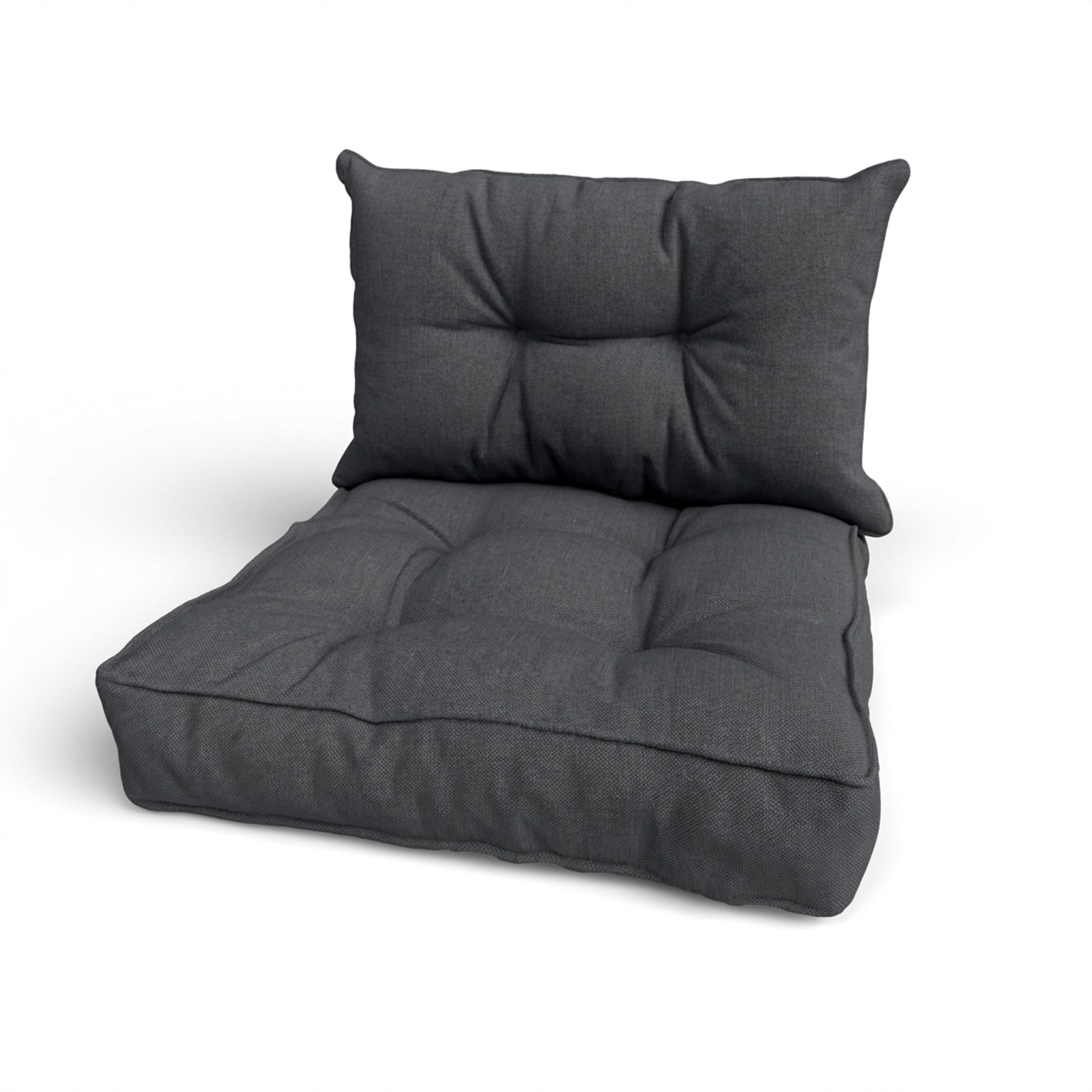 POKAR Set 2 Cuscini per Sedia da Esterno: Seduta 70x70x10 + Schienale 70x40x10 | Impermeabile e Idrorepellente | Cuscini per Divano, Sedie in Rattan e Arredamento da Giardino | Made in EU | Antracite