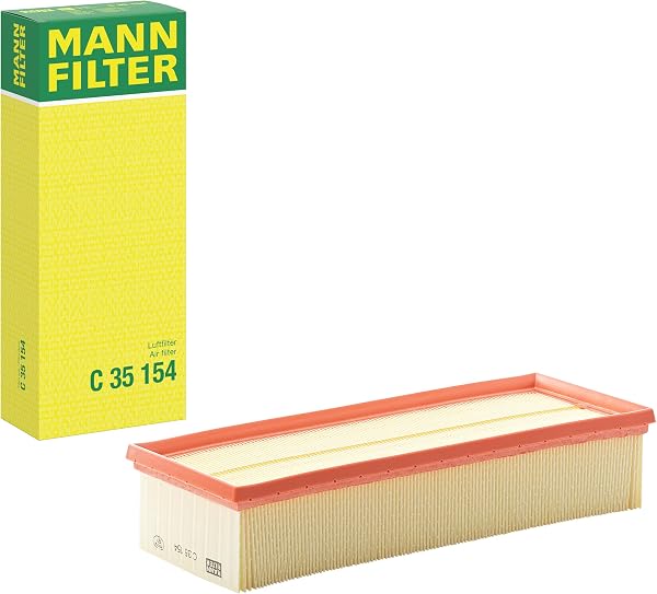 Detalle del pliegue del filtro de aire MANN-FILTER C 35 154, diseñado para maximizar la superficie de filtración y mantener la forma.