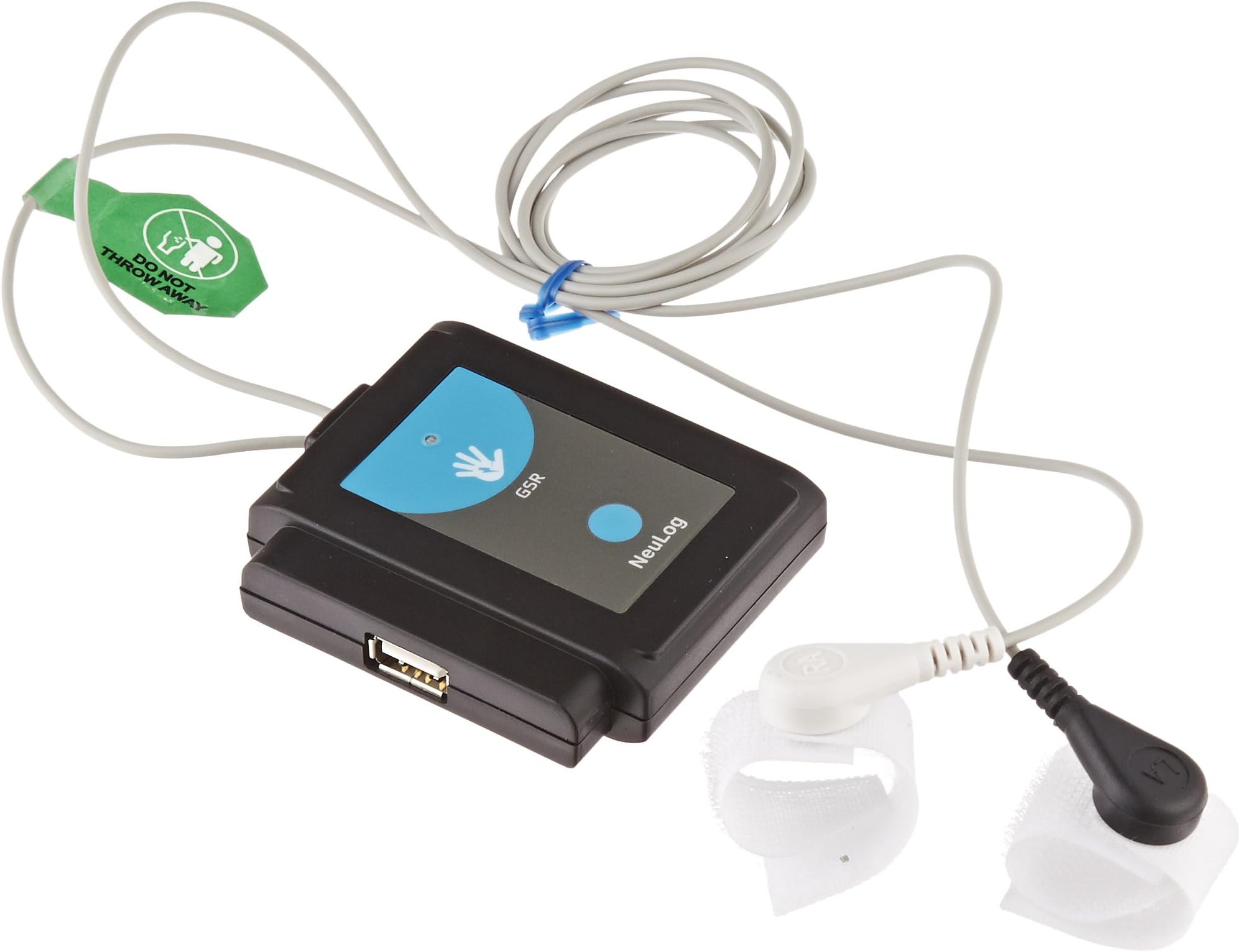 Neulog NUL217 Galvanic Skin Response Sensor, 10 nS Resolution, 100 S/sec Maximum Sample Rate