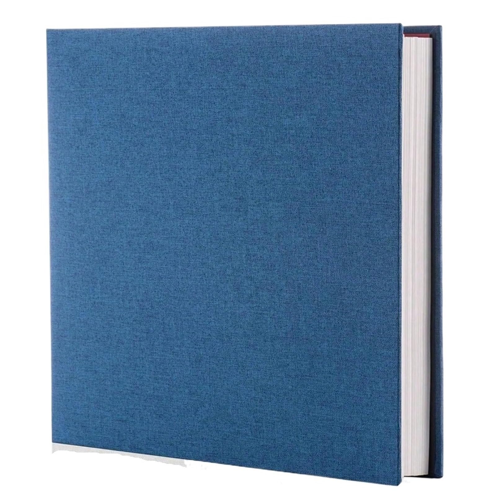 Fotoalbum 1pc Leinen Fotoalbum Selbstklebende Sammelalbum for 2x3 4x6 5x7 8x10 Bilder DIY Buch Geburtstag Geschenke for Frauen Mama(Dark Blue-B)