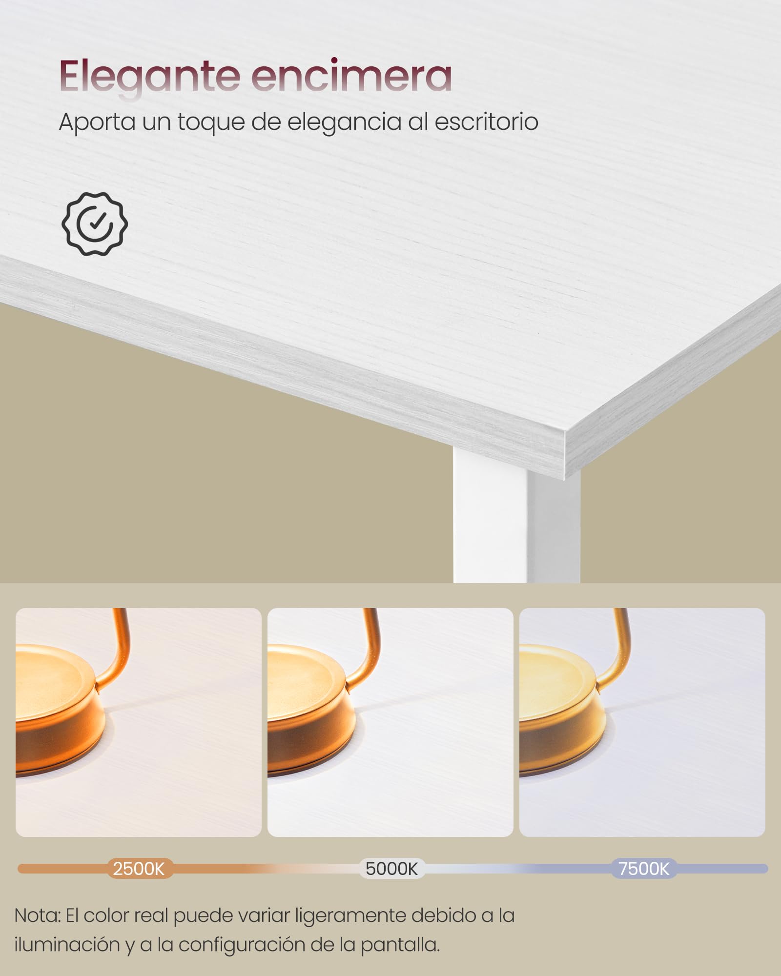 VASAGLE Escritorio, Mesa de Ordenador en Forma de L, 140 x 140 x 76 cm, Escritorio Esquinero, Ahorra Espacio, para Oficina Casa, Juegos, Fácil de Montar, Blanco Arce LWD073W01V1