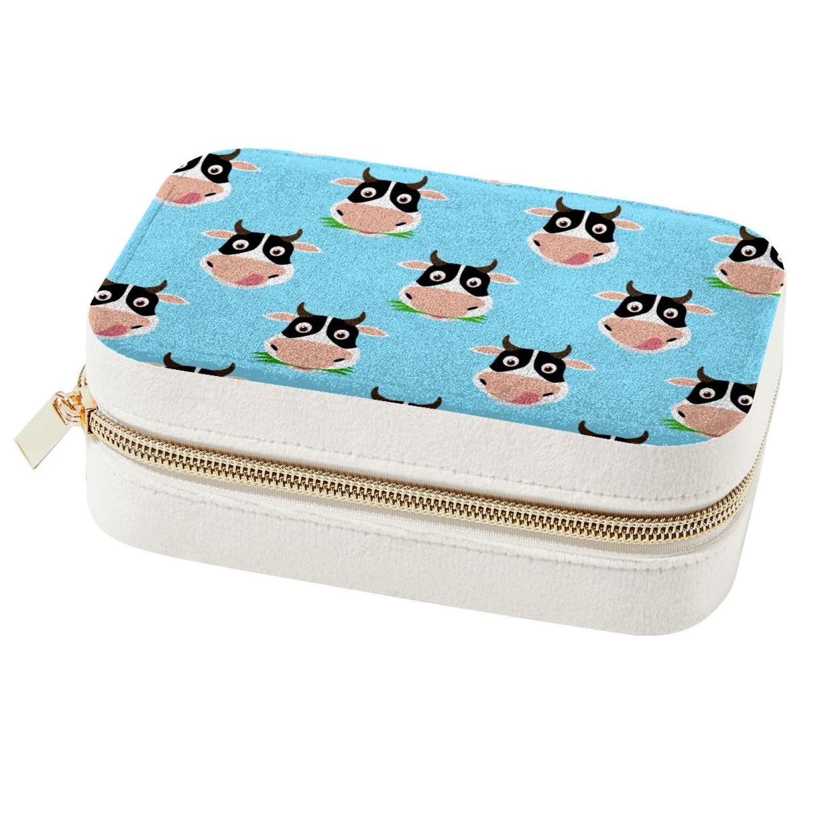 Boîte à bijoux de voyage vache pour week-ends et vacances