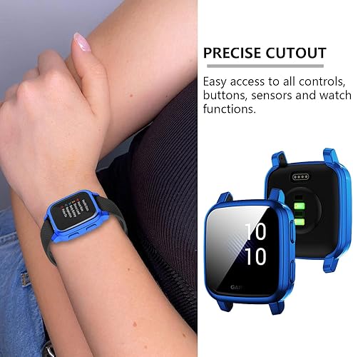 Miniatura 3 de Paquete de 5 protectores de pantalla compatibles con Garmin Venu Sq y Venu Sq 2, carcasa chapada en TPU suave, cubierta completa, compatible con