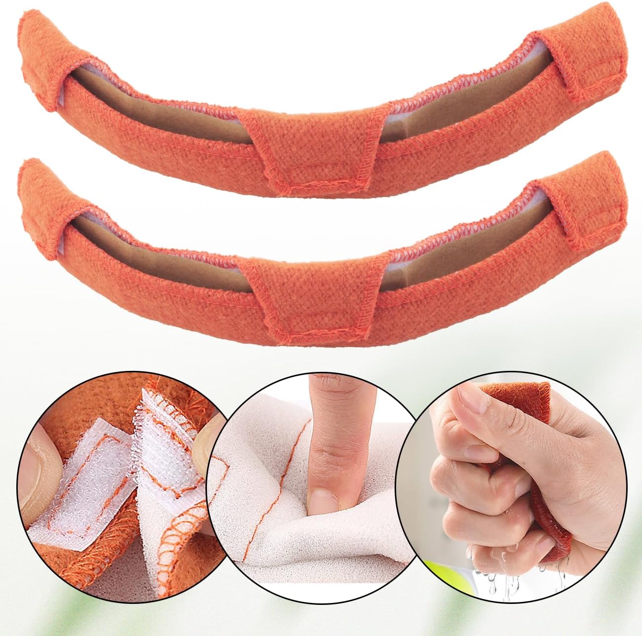 4PCS Construction Helmet Sweat Pads Orange Red 9.25x3.75 inches Breathable Flame Retardant Cotton Pads for Chainsaw Welding Construction Forestry Safety Helmets