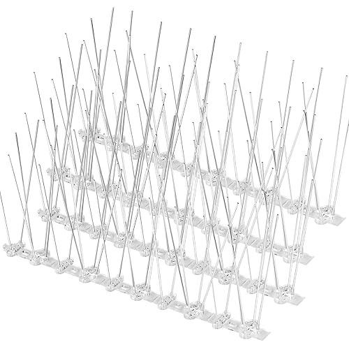 Bird Spikes Bird Deterrents Outside Pigeon Spikes with Plastic Base for Small Bird Pigeons Crows and Woodpeckers, for The Fence, Roof and Balcony