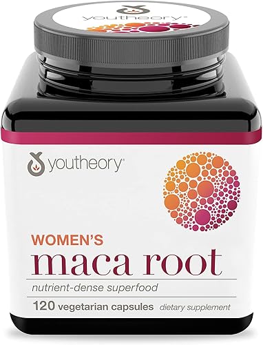 Youtheory Raíz de maca para mujer cápsulas vegetarianas 120 unidades el embalaje puede variar