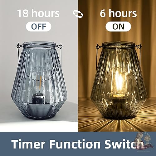 Miniatura 4 de Lámpara colgante a pilas, lámpara de mesa LED inalámbrica con temporizador, luces de linterna decorativas para decoración interior y exterior, para