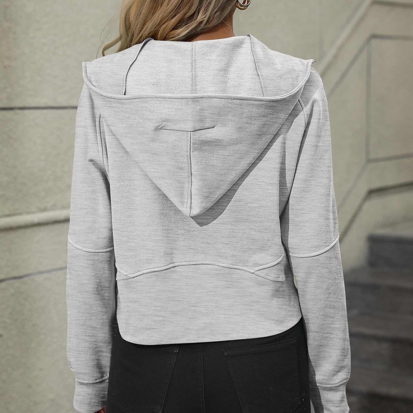 Generico Felpe con Mezza Zip da Donna Felpe con Cappuccio in Pile Maglioni Pullover con Zip a Un Quarto Abiti Autunnali Abiti Invernali Pigiama Felpato Taglie Forti