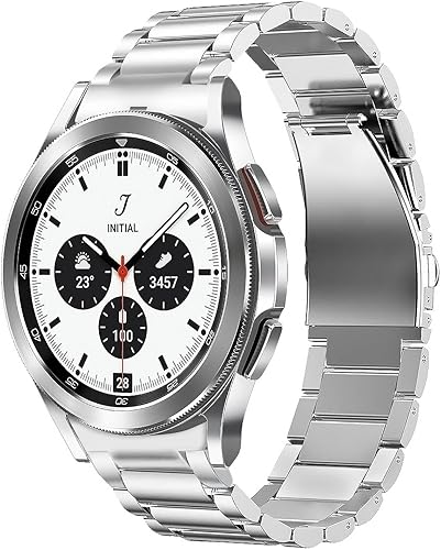 Pencoda Compatible con Samsung Galaxy Watch 654 Band 1.575 in 1.732 in, sin huecos, correa de reloj de metal de titanio de 0.78 pulgadas compatible