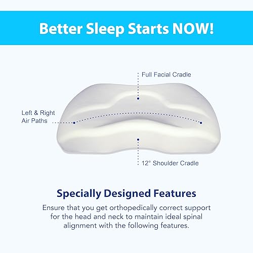 Miniatura 9 de SleepRight Splintek - Almohada de espuma viscoelástica para dormir, la mejor almohada para dormir de lado, tamaño estándar de 24 x 5 pulgadas