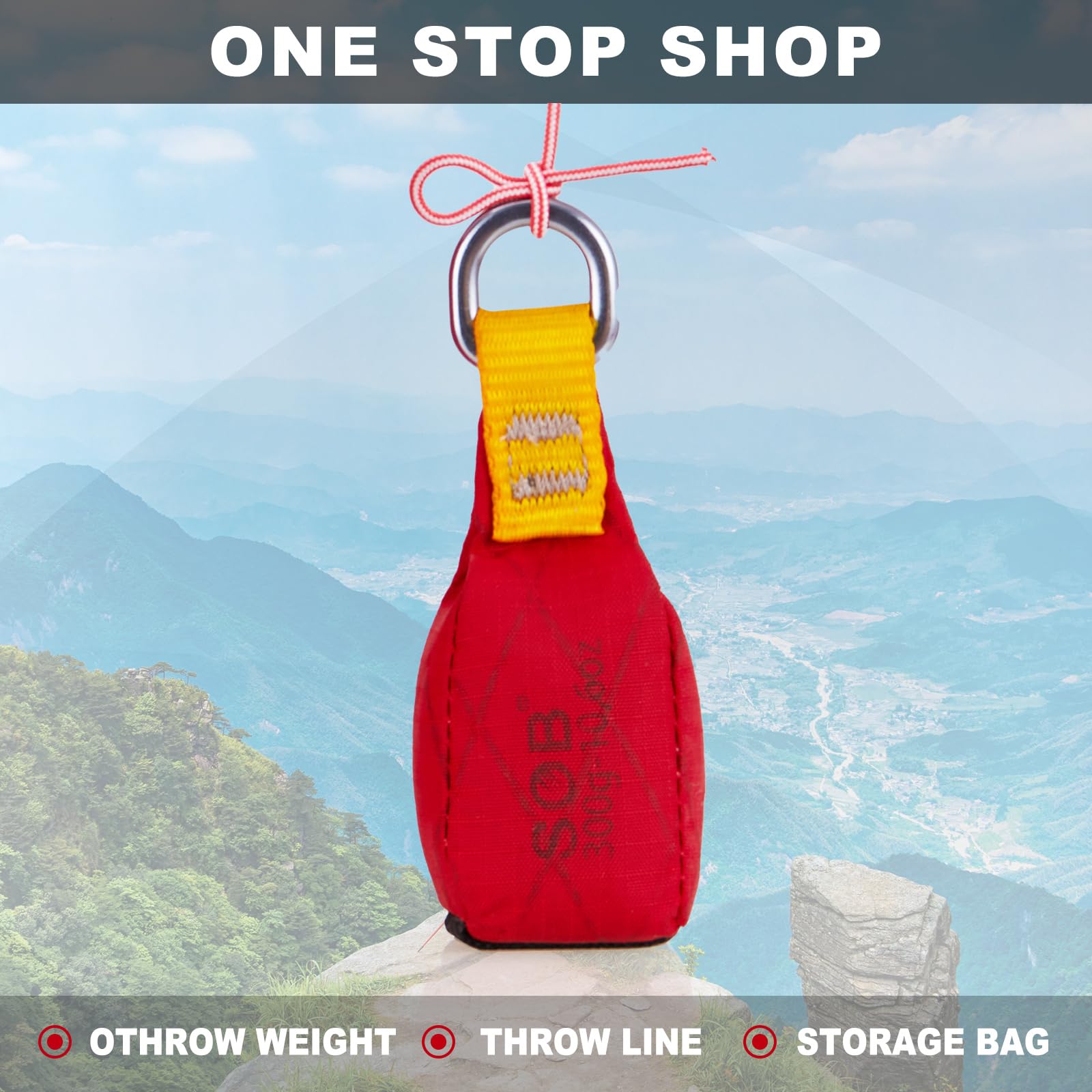 SOB Outdoor Sac de Lancer Poids pour Arboristes et Escalade - Lot de 2 avec Anneau en D, Pochette Polyvalente pour Rochers et Arbres (Sandbag d’Escalade)