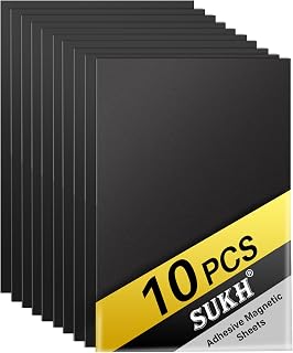Sukh Magnetic Adhesive Sheets - Self-Adhesive Magnetic Paper, Magnet Sheet, Magnet Sticker Sheet, Cuttable Magnetic Sheets, Classroom Must Have Flexible Sticky Magnets for Fridge Organisation (10)