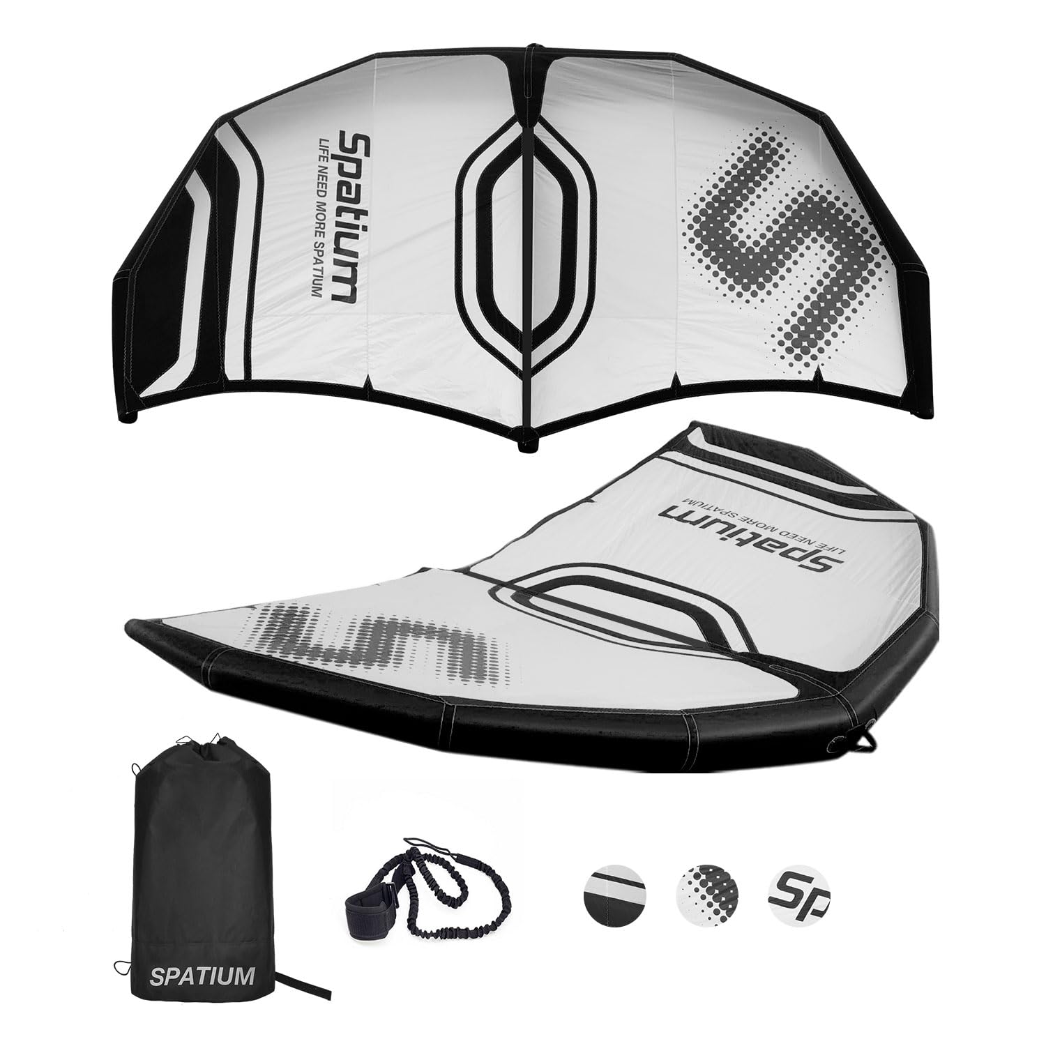 Spatium Inflable Windsurfing Wing Foil con Accesorios Bomba de Inflado, Mochila, Kit de Reparación Gris Claro Wing Kite de Tabla de Surf 5m²