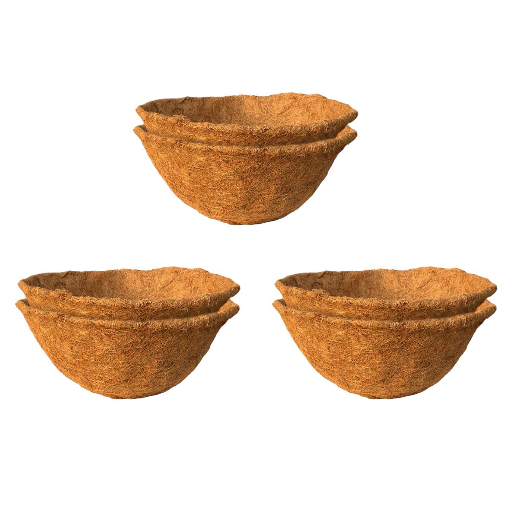 Vjsujehgy 6PCS Round Replacement Liner for Hanging Basket, 12 Inch Coconut Fiber Plant Basket Liner for Garden Planter Flower Pot