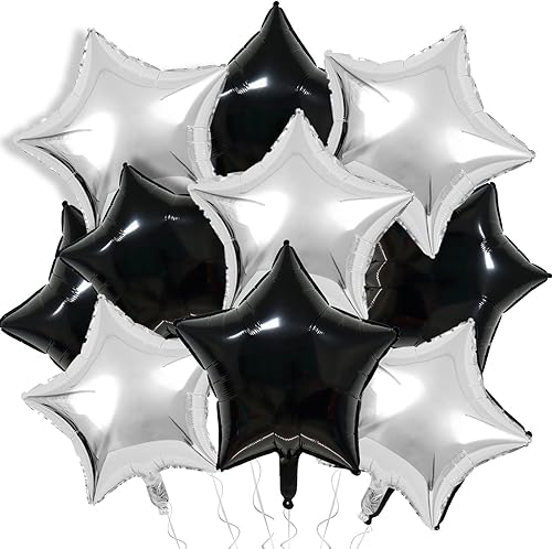 Miniatura 25 de KALOR Globos de Mylar de estrella rosa intenso de 18 pulgadas, 10 globos de helio en forma de estrella para bodas, baby shower, decoraciones de Rosa