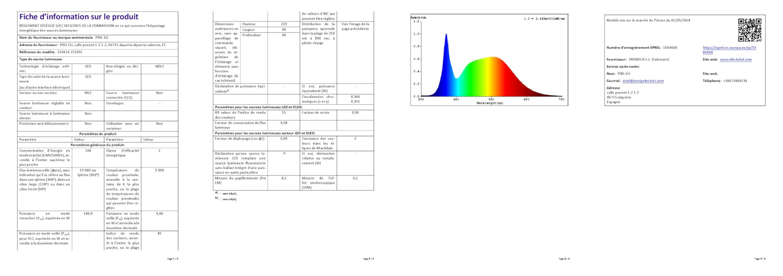 LEDKIA Bombilla LED E40 100W Alumbrado Público Corn IP65 5000K Blanco Frío