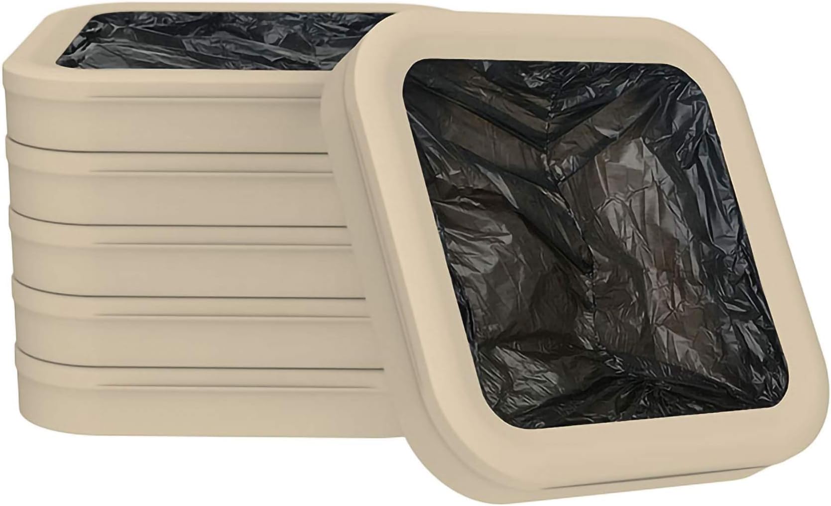 TOWNEW T1/T Air Lite Official Refill Rings for Smart Kitchen Trash Can | Durable Garbage Bags Electric Trash Can (6-pk, Brown)