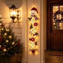 Lighted Christmas Door Hanger, Glowing Christmas Door Hanger #A